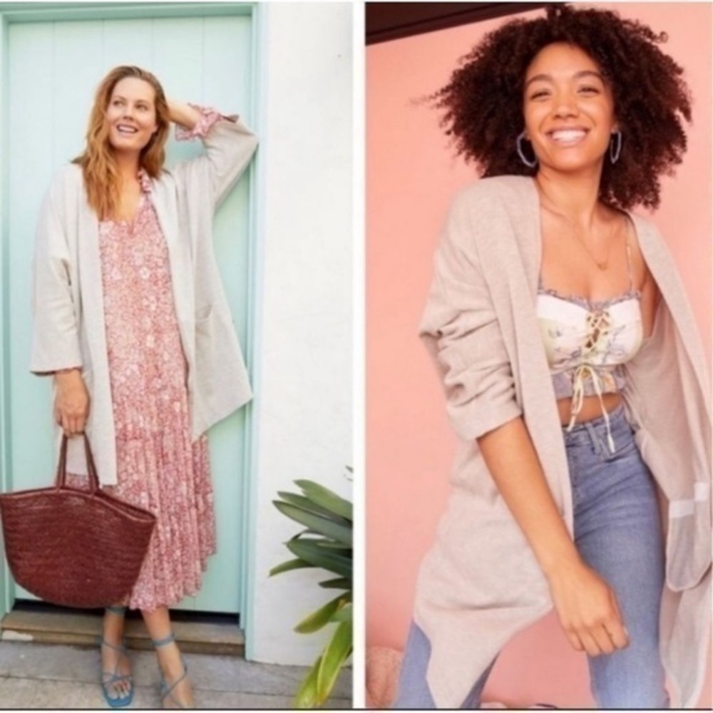 NWT Anthropologie DONNI. Sandwash Ribbed Open Front Cardigan One Size